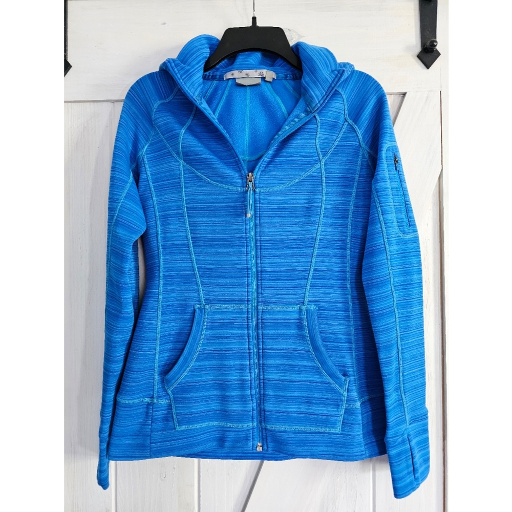 Athleta Striped Strength Hooded Jacket
